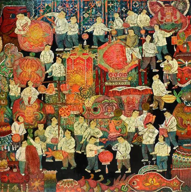 衛(wèi)軍 《歡樂花燈》 122cmx122cm 2003年.jpg